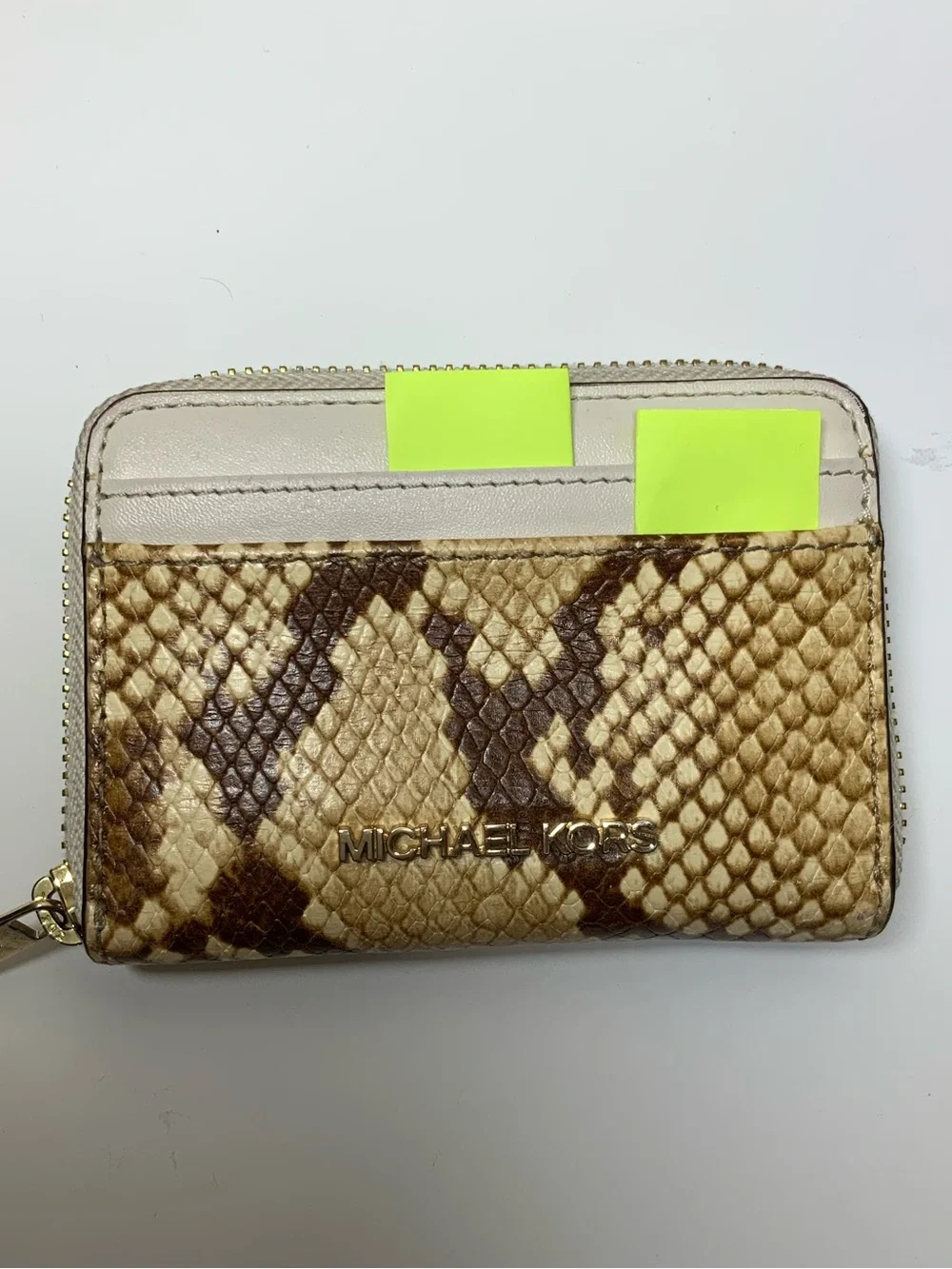 Michael Kors Jet Set Travel Python-Embossed Leather Zip Wallet